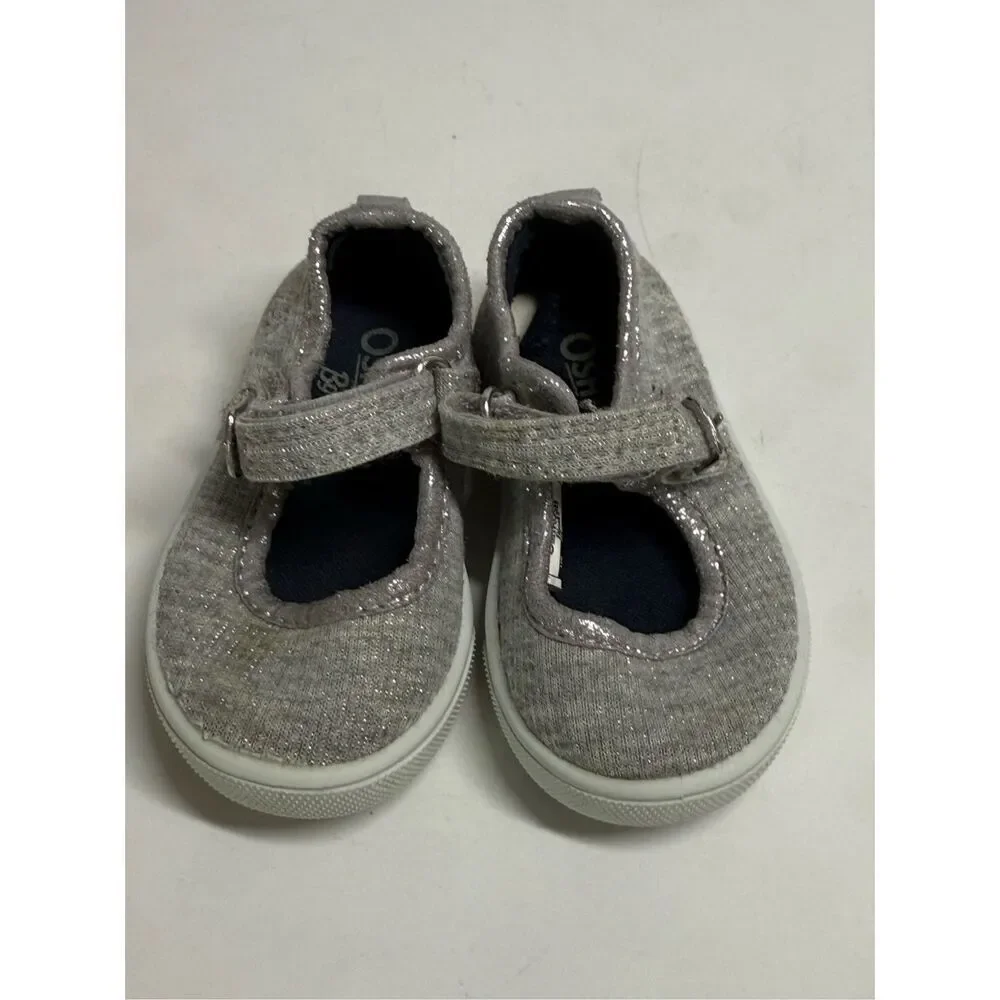OshKosh B’gosh Mary Jane Style Shoe Grey Size 3 Toddler See Description